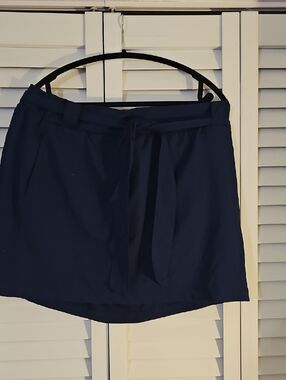 St. Johns Bay Navy Blue Tie-Waist Skort